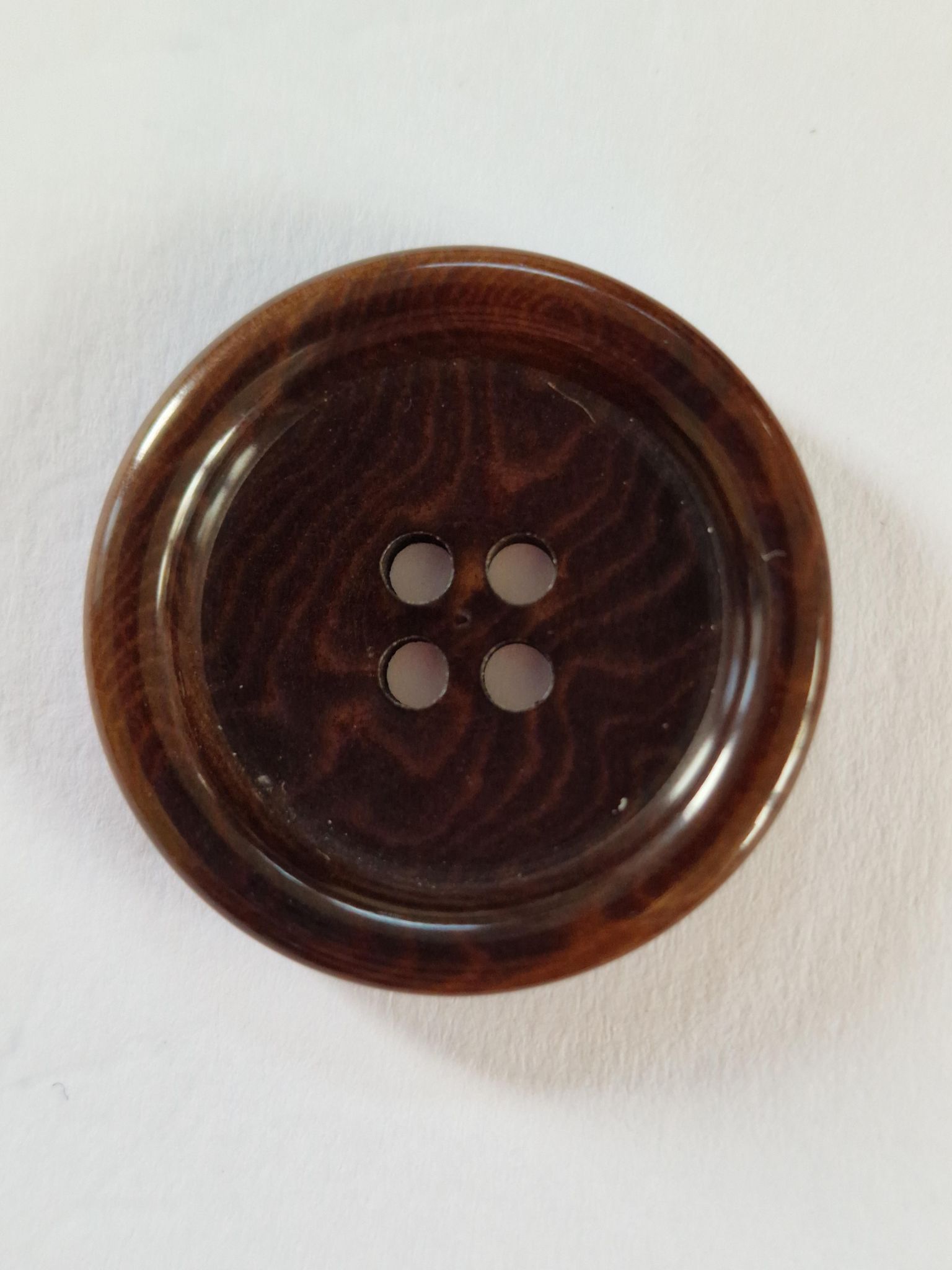 Brown 4 Hole Corozo Round Button - The Button Queen