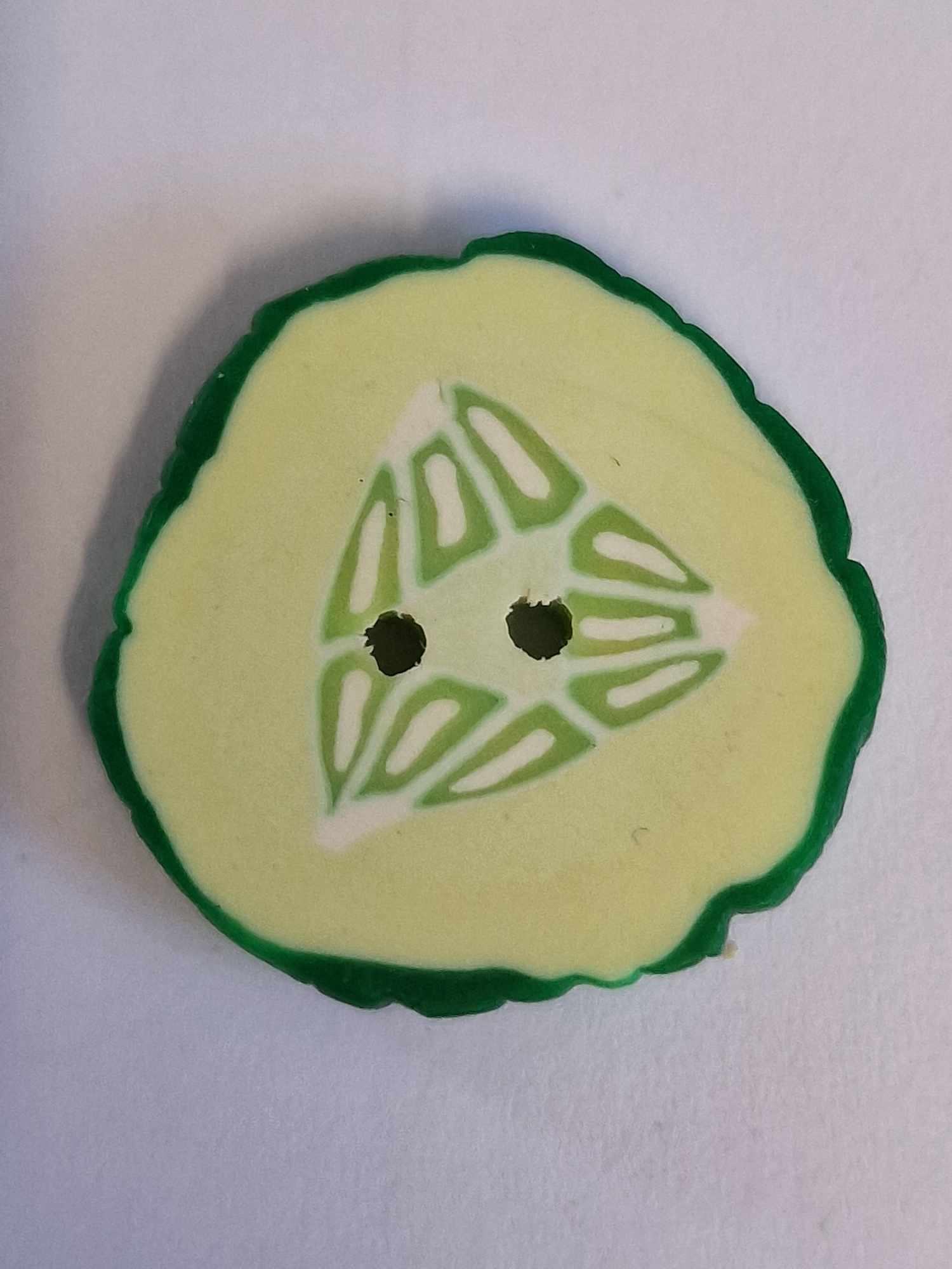 Cucumber Fermo 2 Hole Button - The Button Queen