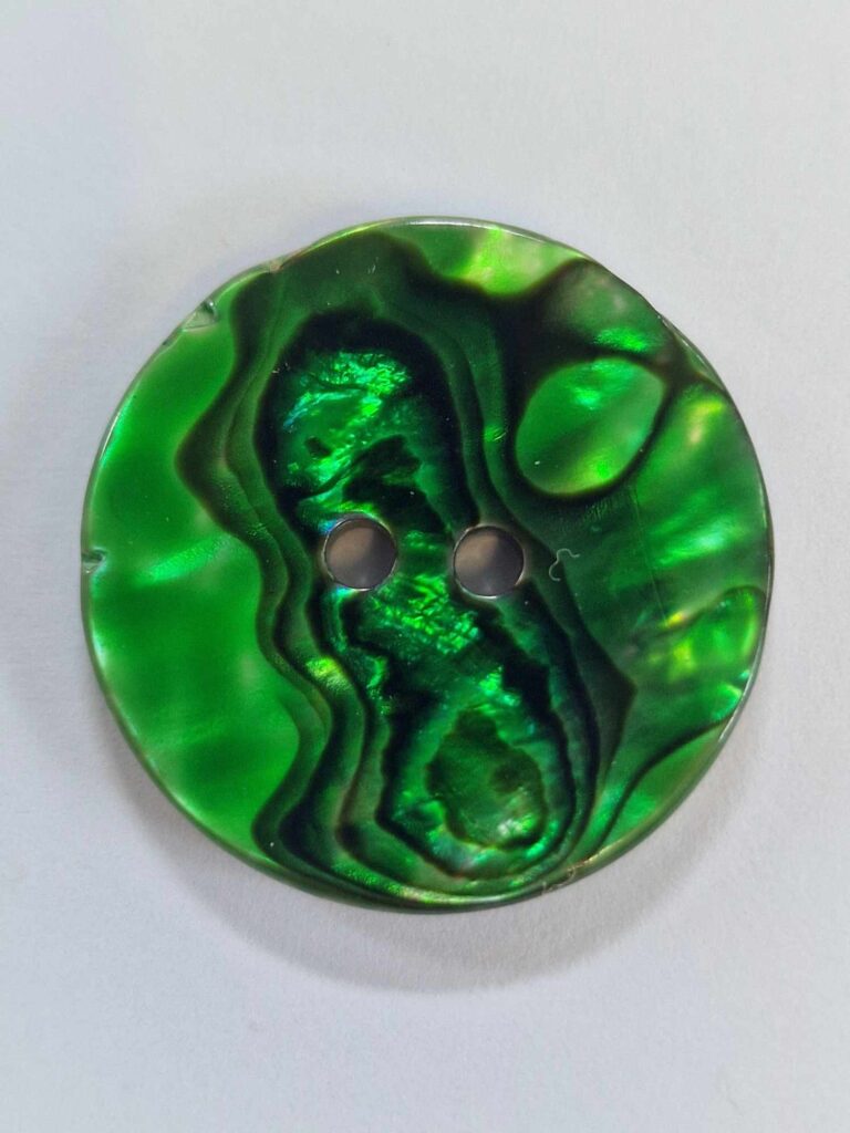 Green Avalone Shell 2 hole Button - The Button Queen