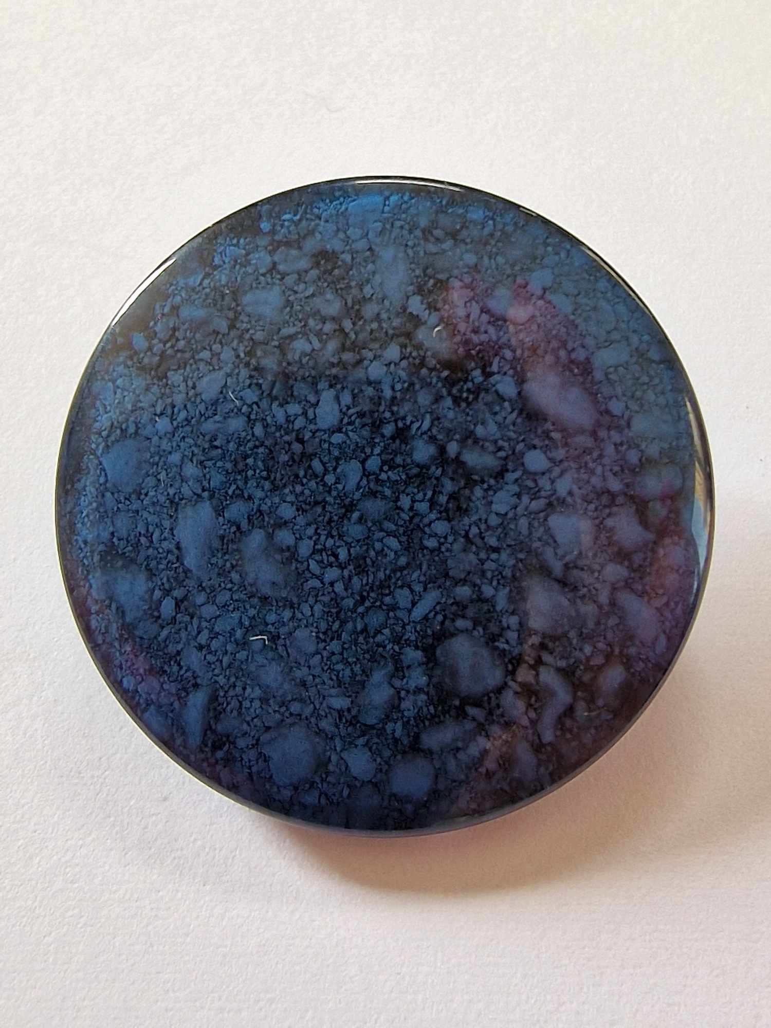 Blue Marble Effect Button - The Button Queen