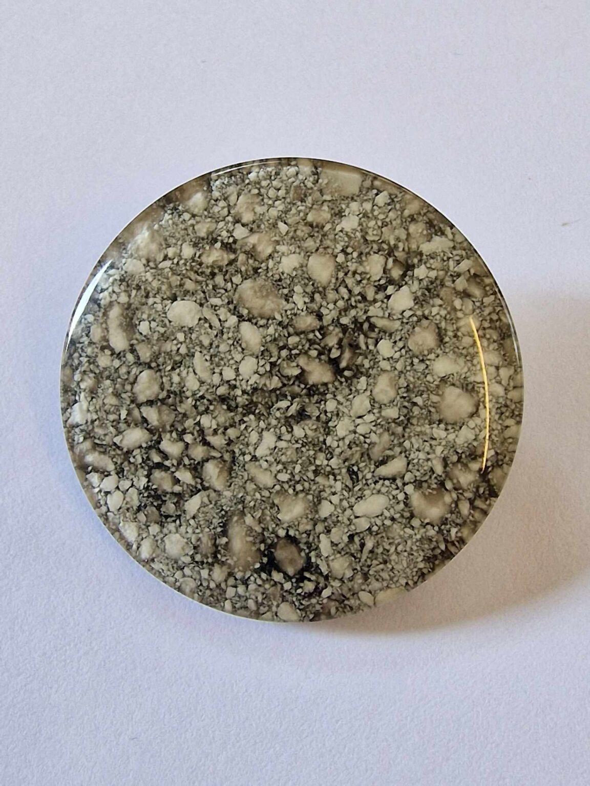 White Marble Effect Button - The Button Queen