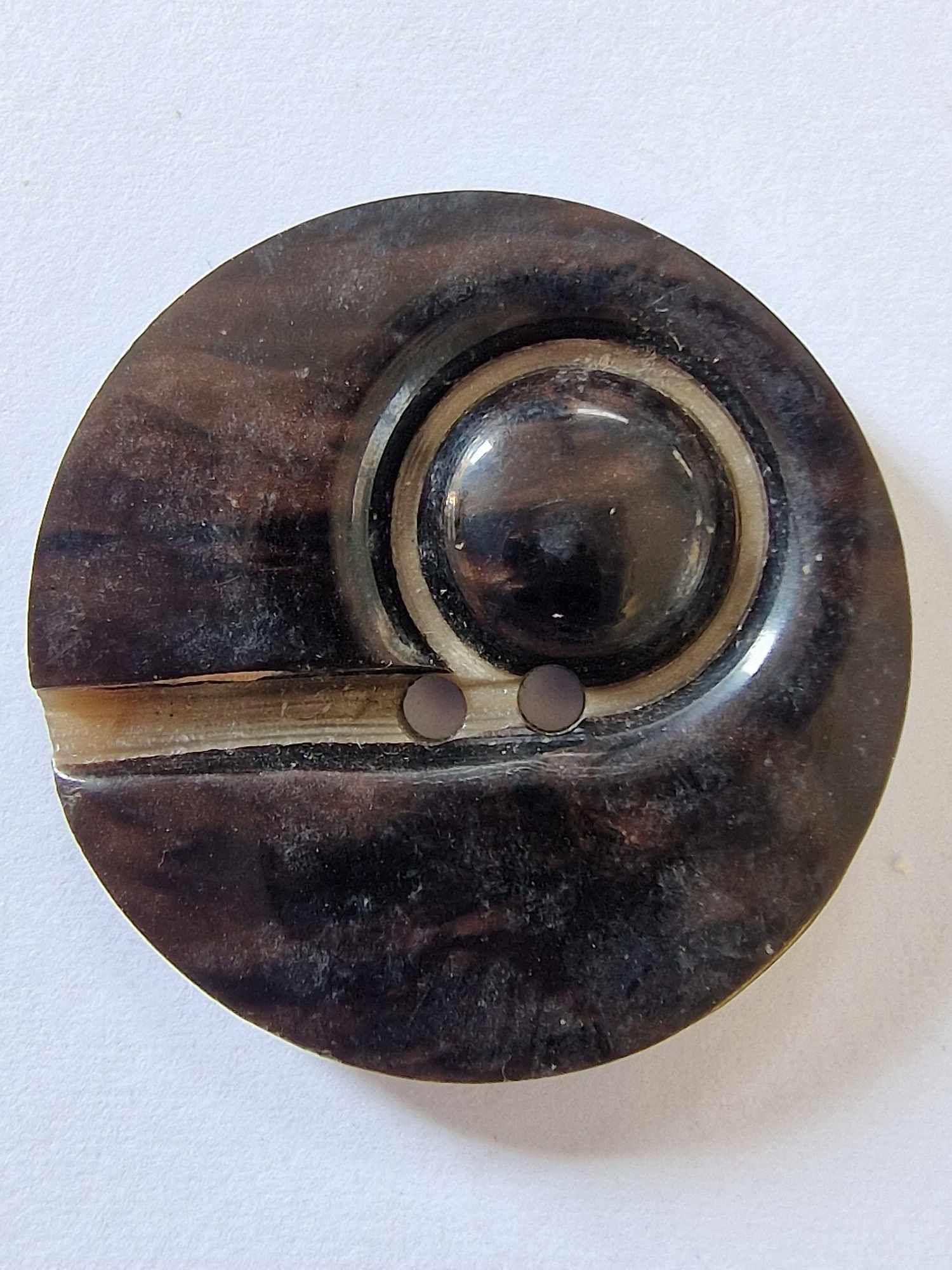 Deco Button Smoked Brown Art Deco Button - The Button Queen