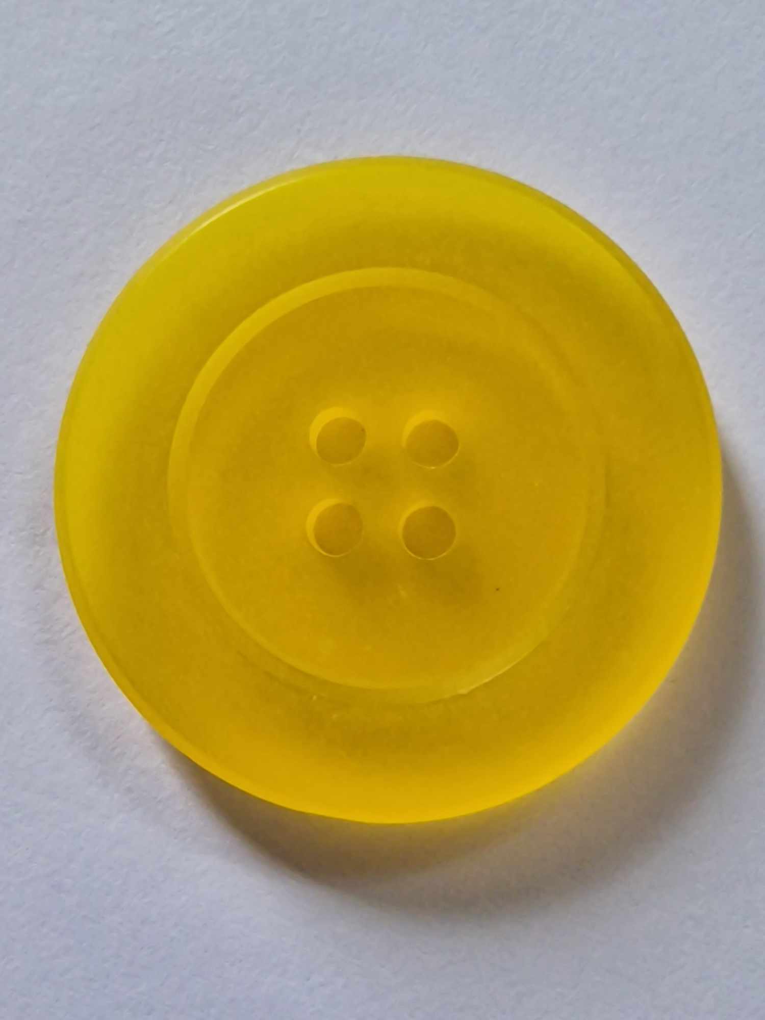 Yellow 4 Hole Frosted Button - The Button Queen