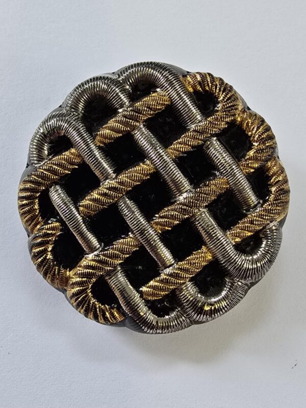 Gold and Platinum Lustre Glass Shanked Button