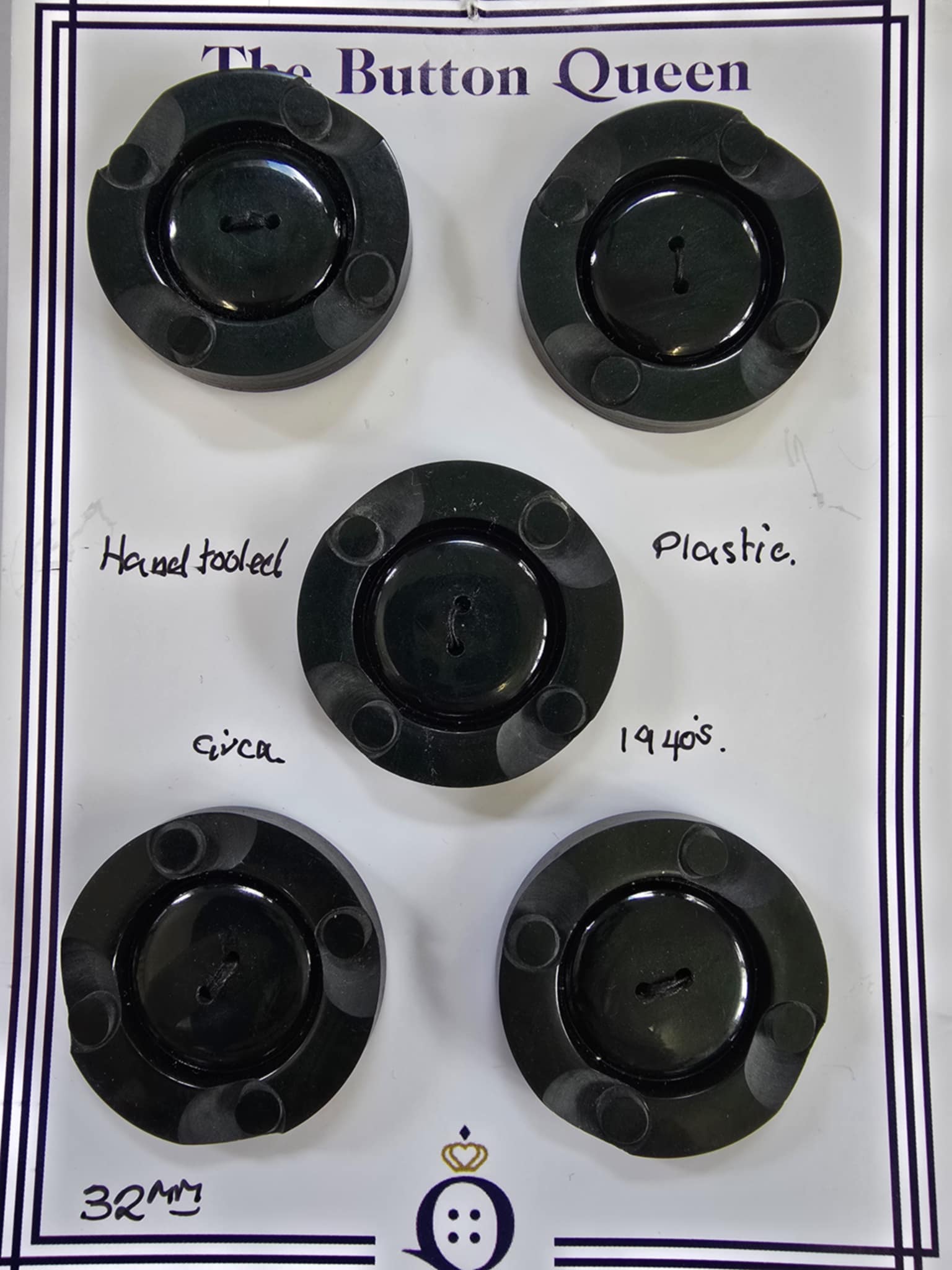 Hand Tooled Vintage Plastic Buttons - The Button Queen