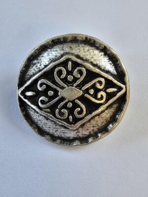 Old Silver Dimond Celtic Design Metal Shanked Button