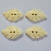 Cream 2 Hole Leaf Bone Button