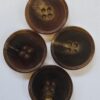 Narrow Rim Flat 4-Hole Brown Horn Button