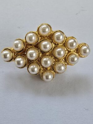 Gold & Pearl Dimond Shaped Shanked Button