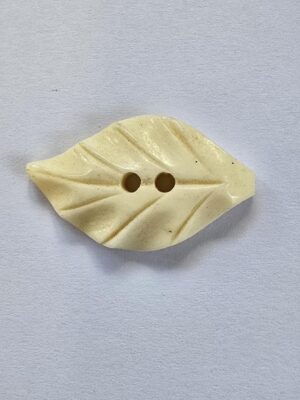 Cream 2 Hole Leaf Bone Button