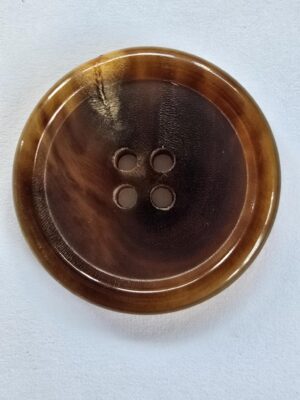 Tortoiseshell Brown 4 Hole Horn Button