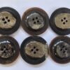 Bark Horn Raised Center 4 Hole Button