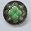 Green Glass with Platinum Lustre Button