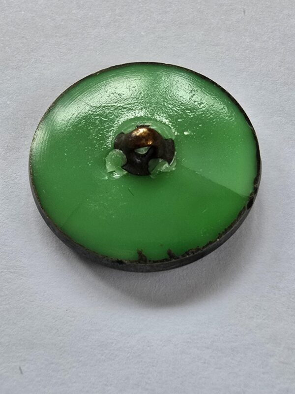 Green Glass with Platinum Lustre Button