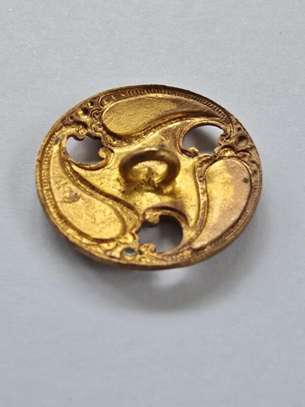 Stamped Brass with Enameled Center Button