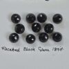 Set of Black Facetted Glass Buttons