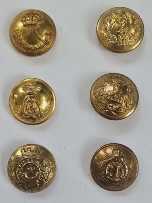 Assorted Brass  Vintage Regimental Buttons