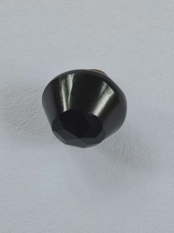 Set of Black Facetted Glass Buttons