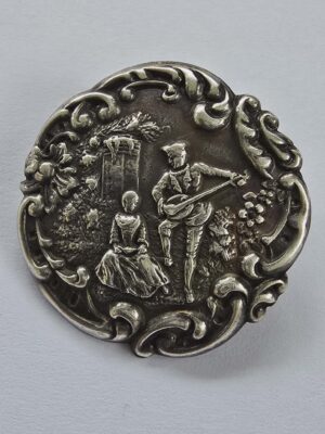 Un-marked Silver Couple Button