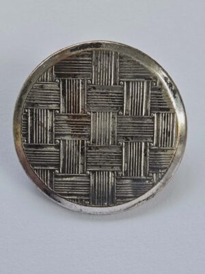 Sliver Plated Brass Basket Weave Design Button