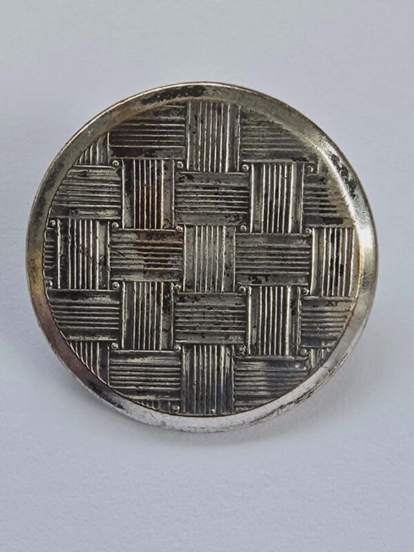 Sliver Plated Brass Basket Weave Design Button