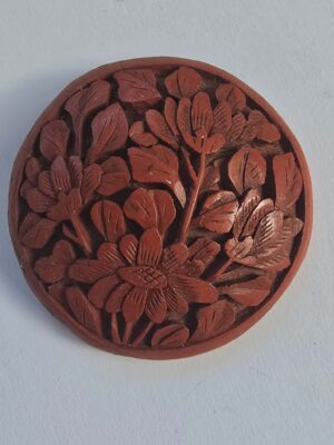 Chinese Cinnabar Lacquer Button