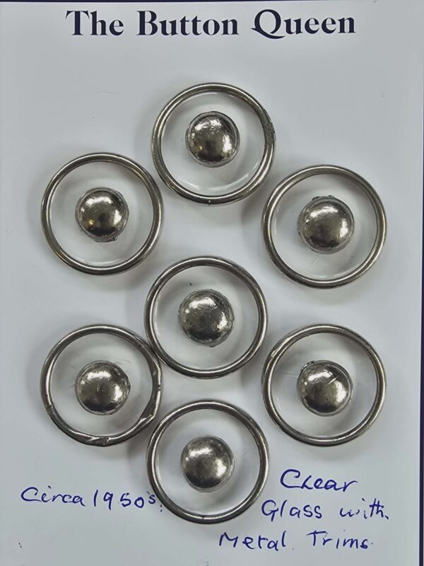 Set of Vintage Clear Glass Buttons