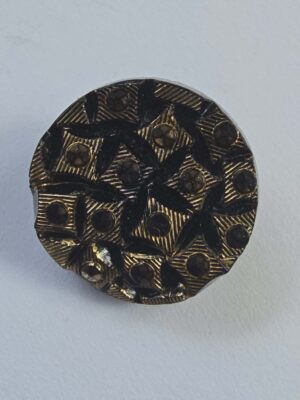 Black Glass with Gold Lustre Buttons