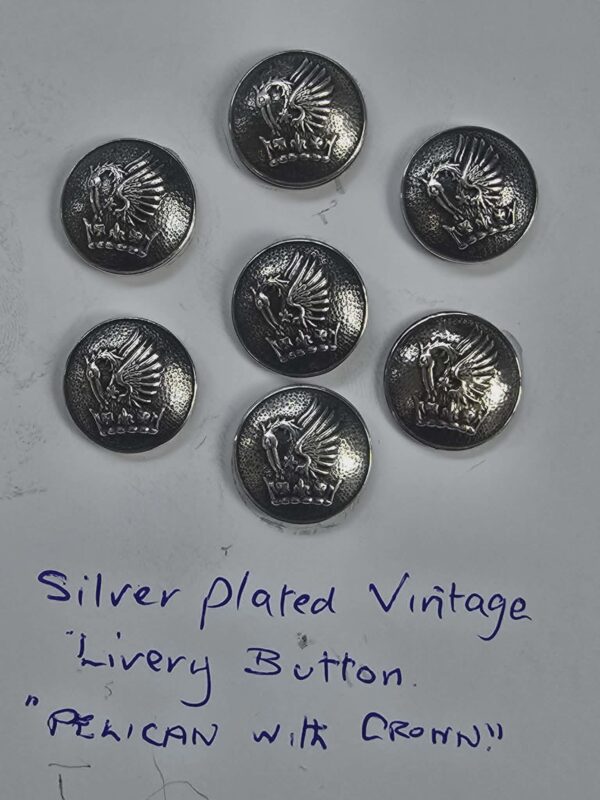 Set of Silver Plated "Pelican with Crown" Livery Buttons