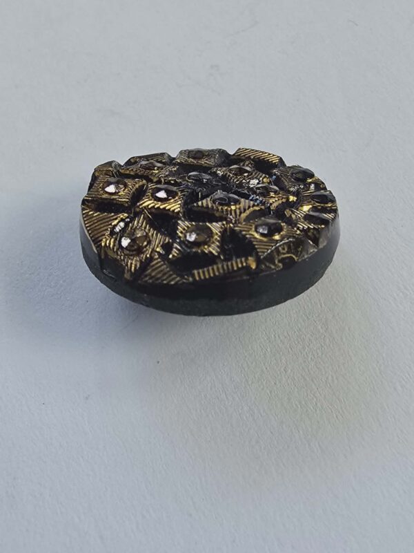 Black Glass with Gold Lustre Buttons