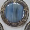 Blue Mottled Glass Lustre Button