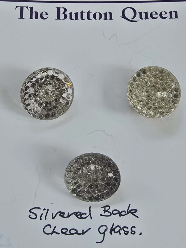 c49b1de5-36b7-4cee-9e3f-8f69856cf6a5 Set of Clear Glass Silvered Back Buttons