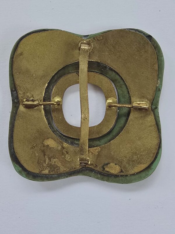 Green Glass and Brass slide Buckle