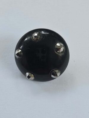 Turned Horn with Cut Steel Button