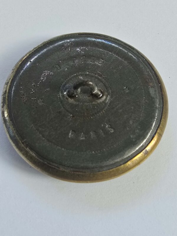 Black Glass with a Brass and Cut Steel Button
