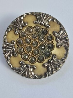 Silver Plated and Glass Button