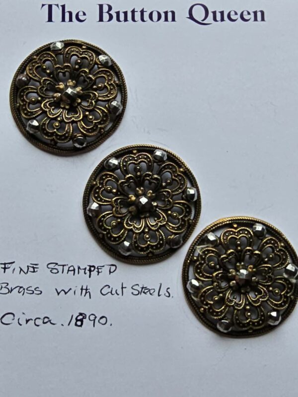 56636867-b912-4f16-b6bc-0d58ee9506a5 Fine Stamped Brass with Cut Steel Buttons
