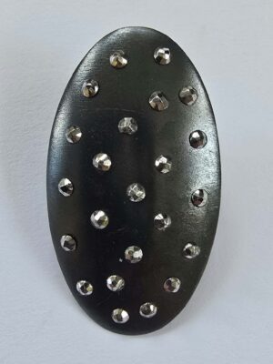Blackened Brass withCut Steel Button