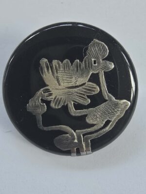 Silver in Glass Button