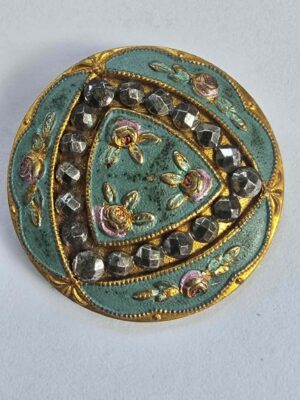 Hand Painted on Brass Button