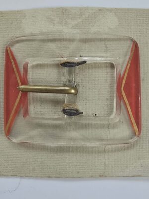 Clear Glass and Red Triangle Feature