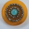 Horn Steel and Glass Button